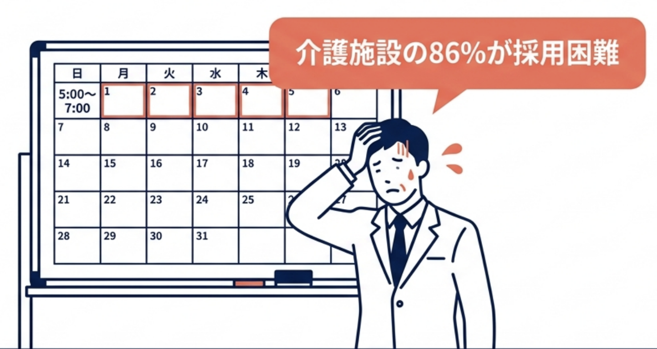 介護施設の86%が採用困難